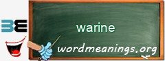 WordMeaning blackboard for warine